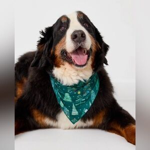 Little Sleepies Green Twinkling Trees Pet Bandana - M/L